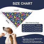 Easter Dog Bandana for Large X-Large Dogs - Reversible Navy Bunny & Pastel Stripes Scarf, Cute Pet Accessory for Spring Gift (18-23" Neck)