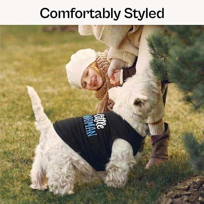 Parisian Pet Dog Shirt – 100% Cotton Shirts for Medium Dogs – Sleeveless Black Puppy Vest – Lightweight and Breathable Pet Apparel – Funny Summer Boy Dog Clothes - Stretchy Cute T Shirts for Dogs