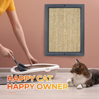 Cat Scratching Post, Natural Wooden Sisal Cat Wall Scratcher, Floor or Wall Mounted Vertical Cat Scratch Pad for Indoor Cats Adults or Kittens, Cat Wall Furniture Protector (Single Grey)
