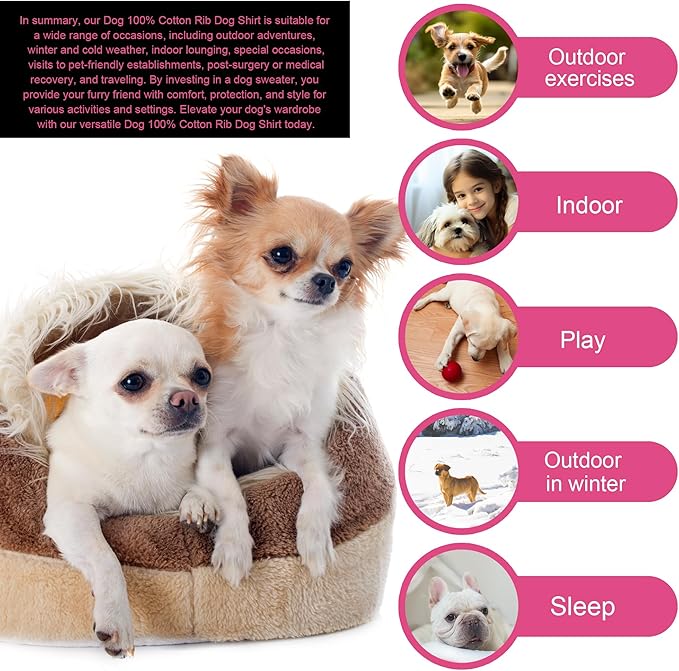 Elevate Your Pet's Comfort and Fashion: Premium 100% Cotton Rib Dog Shirt Vest for Small Breeds Like Chihuahuas, Yorkies, and Puppies .Year-Round Style with Tank-Style Puppy Attire Green Large