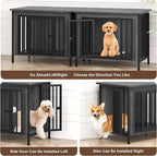 EasyCom Dog Crate Furniture for 1 or 2 Dogs, Heavy Duty Single/Double Dog Crates for Small/Medium/Large Dogs, Dog Kennel Furniture Indoor as TV Stand, Medium Size 31.5" L(20-35 Pounds), Dark Grey