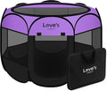 Love's cabin Pet Puppy Dog Playpen, Medium Dog Tent Crates Cage Indoor/Outdoor, Portable Playpen for Cat, Foldable Pop Up Dog Kennel Playpen with Carring Case, Removable Zipper Top, Purple