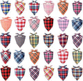 Segarty 30 Pack Large Dog Bibs, 27.56"x19.7" Pet Plaid Scarf Triangle Dog Bandanas Accessories Bulk for Medium Large Pets, Adjustable Reversible Pets Birthday Kerchief