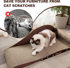 Extra Large Cat Couch Scratcher, 26" Cat Sofa Lounge Bed, Durable Cardboard Scratching Board for Indoor Cats, Cat Scratch Bed, XL Lounger and Scratch Bed Furniture Protector