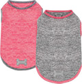 KYEESE 2Pack Dog Shirt, Lightweight Sun Protection Sleeveless Dog T Shirts for Small Medium Dogs, Breathable Pet Reflective Tank Top Summer Dogs Clothes for Outdoor Walking, Coral Red+Grey, XL