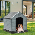 YITAHOME Plastic Dog House, Waterproof Indoor Outdoor Doghouse for Large or Small Dog, with Air Vents and Elevated Floor, Easy Assemble and Clean