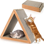 Nicunom 3-Sided Vertical Cat Scratching Post, Cat Scratcher Foldable, Triangle Cat Scratching Board, Multiple Angle Scratch Pad, 6 Usable Sides Recyclable Cat Scratcher Cardboard for Indoor Cats