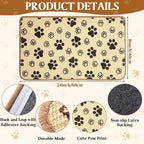 2 Pcs Cat Scratcher Mat Natural Sisal Rug with Cute Paw Print Cat Scratch Scratching Pad Protector for Indoor Floor Wall Couch Furniture with Self-Adhesive Tape 24 x 16 Inch