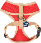 Puppia Soft Dog Harness II Mesh Over-The-Head All Season No Pull No Choke Walking Training Adjustable for Small & Medium Dog - RED - XL