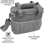 Mobile Dog Gear Week Away Dog Travel Bag (12"x6"x11", Heathered Gray) - Includes 2 Pet Food Storage Containers + 2 Collapsible Dog Water Bowls - Airline Approved Accessories, Great for Weekend Trips