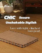 Navy Blue Cat Scratch Pad, Stylish Boho Lace with Pearl Large Cardboard Cat Scratcher, Cat Scratchers for Indoor Cats, Durable Cat Scratching Board, Horizontal Scratch Pad for Cats