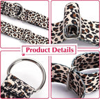 1.5 Inches Martingale Collar for Medium Dogs,Wide Adjustable Heavy Duty Training Collars with Leopard Pattern,No Slip Dog Collar Perfect for Training,Walking, Hunting(Leopard M)