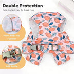 BAEJMJK Dog Harness and Leash Set with Bow Knot No Pull Pet Floral Harness with D-Ring Soft Mesh Dog Harness Vest Set Escape Proof Princess Puppy Harness for Small Girl Dogs Cats（Orange XS）