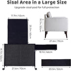 NATUYA Cat Scratch Furniture Couch Protector - Large Sisal Cat Scratching Pad Sofa Corner Arm Shield, Cat Scratcher for Sofa (Black, Right)