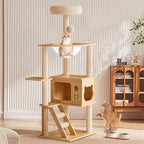 48.8" Cat Tree, Tall Cat Climbing Tower, Cats Trees with Hammock and Scratching Post, Cats Housesr for Indoor.