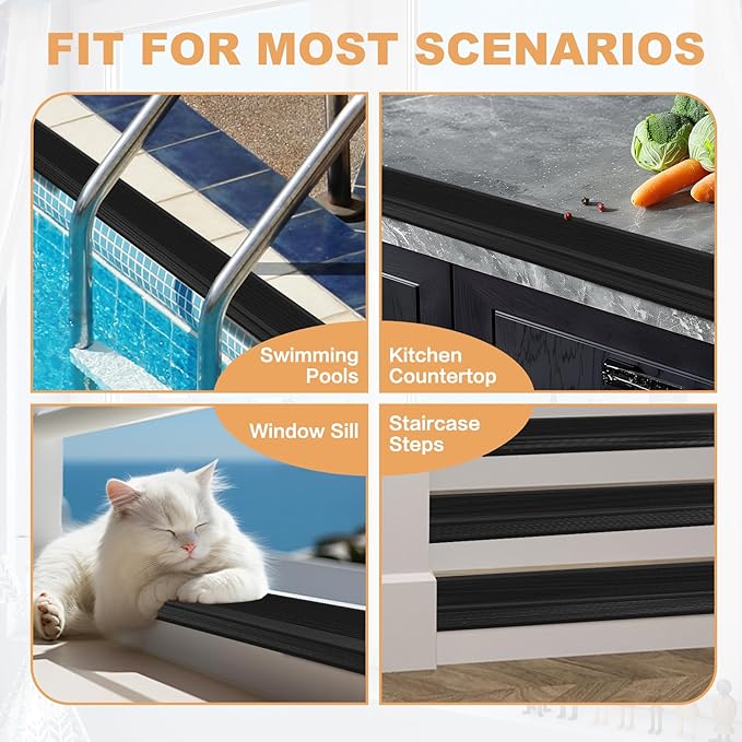 Dog Cat Scratching Window Sill Protector, Self-Adhesive Anti-Scratch Guard for Walls, Furniture - Slip Resistant Pet Shield
