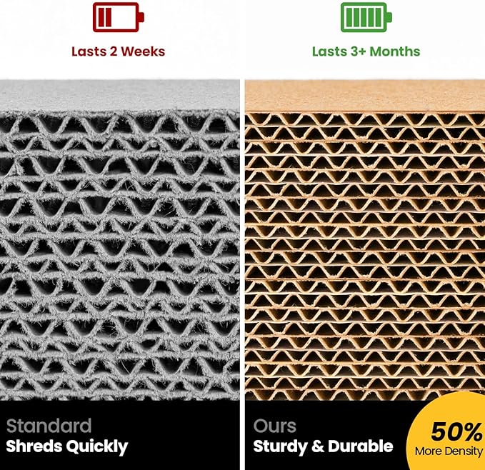 Cat Scratcher, Durable Scratch Pad, Corrugated Cardboard Scratching Board for Indoor Cats, Heavy Duty, Double-Sided Usability, Recyclable, with Catnip, Medium, 4 Pack