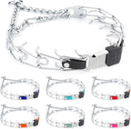 Herm Sprenger Chrome Plated Steel Dog Collar with Quick Release ClicLock Buckle and Biothane Insert Training Collar for Dogs Made in Germany (Black, 22in x 3.0mm(Neck Size up to 18-19in))