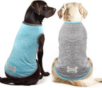 KYEESE 2 Pack Dog Shirts for Large Dogs Quick Dry Breathable Stretchy Sun Protection Dog T-Shirts with Reflective Label Tank Top Sleeveless Vest Dogs Clothes, Grey+Blue, 3XL