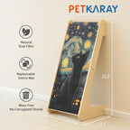 PETKARAY Art Cat Scratcher, 25.2" Sisal Scratching Ramp, L Shaped Scratch Pad for Indoor Cats, Oil Painting Cat Scratching Post