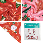 CuteBone Dog Christmas Shirts 2-Pack Soft Pet Clothes Breathable Summer Vest for Small Puppy and Stretchy Cat Apparel 2BX16L