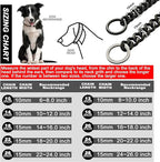 Dog Chain Collar Dog Walking Collar 15mm Black Strong Stainless Steel Cuban Link Chain Collar for Small Medium Dogs（24 Inches