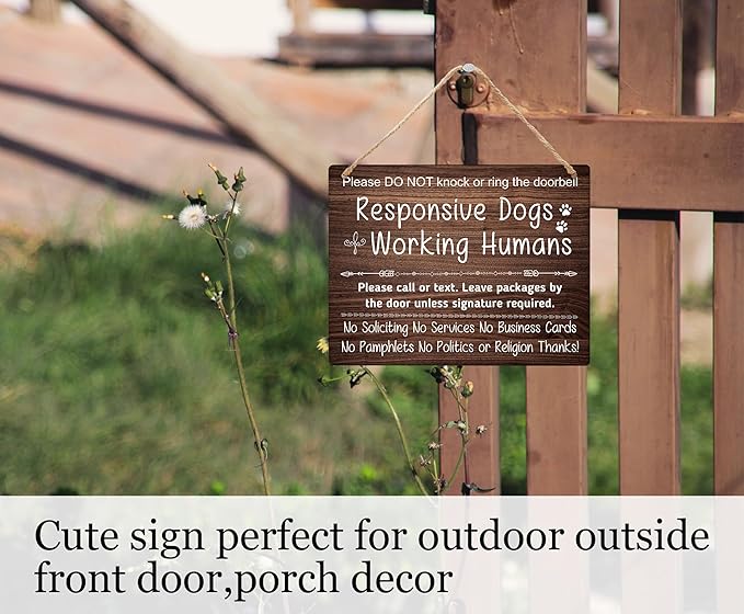 No Soliciting Sign For House, Do Not Knock Or Ring Doorbell, Do Not Knock Or Ring Doorbell, Rustic Hanging Sign For Front Door, Nursery Home Bedroom - f005