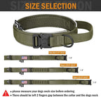 HYDEME Tactical Dog Collar, Alpine Loop Adjustable Military Training Nylon Dog Collars with Handle and Reflective for Small Medium Large Dogs, with Airtags Protective Case & Patches.(XL,OliveGreen)