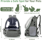Pawstrip Cat Backpack Carrier with Large Space Bubble Window, Airline Approved Breathable Pet Carrier for Small Dogs Cats up to 15lbs, Foldable for Travel Hiking & Outdoor Use