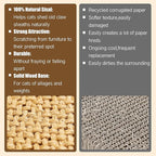 L-Shaped Cat Scratcher with Dual Sisal & Carpet Surfaces Reversible Vertical & Horizontal Scratching Board for Indoor Cats, Furniture & Wall Protector, Large Durable Modern Cat Scratcher Pad