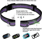 Aikko Collar Replacement Strap, Universal Dog Training Receiver, Reflective Adjustable Nylon GPS Ecollar, Durable Collar Band with Secure Buckle for Large Medium Small Dogs, Purple