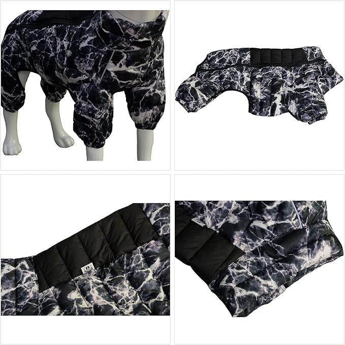 miai Warm Dog Jacket, Waterproof Windproof Reflective Vest, Zippered Adjustable Outdoor Snow Jacket for Small to Large Dogs - Black XL