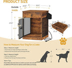 24.6'' Dog Crate Furniture with Charging Station, Dog Kennel Indoor with Flip-Top Storage, Wooden Pet Cage Dog House End Side Table for Small Dog Anti-Chew Anti-Escape, Rustic Brown DFC90101B
