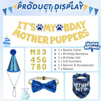 SCENEREAL Dog Birthday Party Supplies, Dog Birthday Bandana Hat Bow Tie Collar Set with Birthday Numbers, Pet Birthday Scarf Accessories Outfit Decorations for Boy Girl Medium Large Dogs