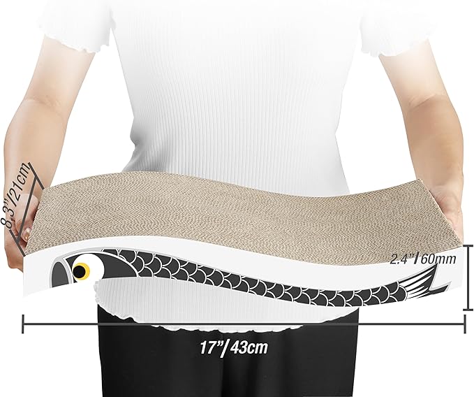 Cat Scratcher, Heavy Duty Scratch Pad, Durable Corrugated Cardboard Scratching Board for Indoor Cats, Double-Sided Usability, Recyclable, with Catnip
