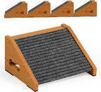 4 Pack Wooden Dog Ramp for Stairs Suits for Small Medium Dogs Cats, Pet Steps Stairs for Staircase for Dogs Cats Brown,Need Installation,13 * 9.8 * 5.1 inch