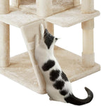 Topeakmart 70in Cat Tree, Multi-Level Cat Tower with Scratching Post Dangling Ball and Condos Cat Furniture for Indoor Cats, Beige