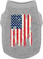 American Flag Inspired Dog Vest: Perfect Dog Shirt, Ideal Tank Top for Everyday Wear, Independence Day Celebrations Quality Materials Cute and Stylish Look Battle Damaged Grey XXL