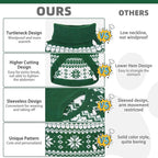 KOOLTAIL Cable Knit Dog Sweater Turtleneck, Cold Weather Pullover Classic Knitwear, Snowflake Pattern Thick Warm Winter Pet Clothes, Dog Christmas Sweater for Small Medium Large Dogs Cats, Green L