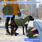 MIGOHI Comfortable Large Dog Coat - Waterproof Dog Coat with Reflective Strips,Windproof XXL Dogs Jacket with Warm Turtleneck, Snow Coats for Large Dogs,Labrador Golden Retriever,2XL,ArmyGreen