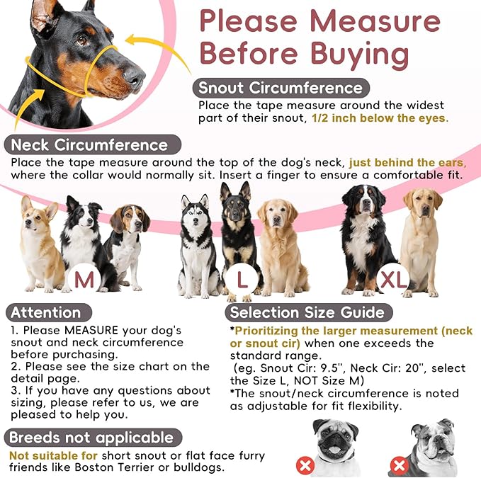 BARKLESS Soft Nylon Dog Head Collar for Large Medium Dog, Reflective Padding Head Halter for Training, Adjustable Muzzle Leash No Pulling, Jumping, Nose Leash Ideal for Walking (Pink, XL)