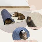 Felt Cat Scratching Pad & Tunnel Sisal Mat Combo - 2-in-1 Interactive Play Tunnel Enrichment Toy for Indoor Cats & Kittens