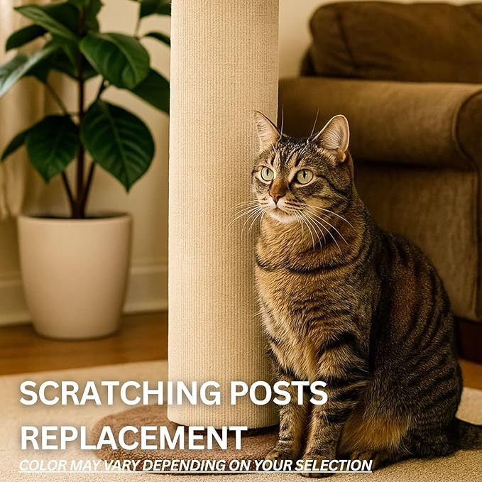 Cat Scratch Mat (Beige,10 Pack), 23.6’’ x 11.8’’ Wall Corner Scratcher, Versatile Self-Adhesive Replacement Easy Use for Cat Trees, Wall Furniture, Scratching Posts, and Couch Protection