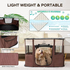 Portable Foldable Pet Playpen Collapsible Crates Kennel Playpen for Dog cat and Rabbit &Travel playpen Outdoor or Indoor (Medium（31.5" L x 23.6" W x 21.7" H）, Green)