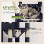 Globlazer Multi-Level Tall Cat Tower 83 inch Sturdy Extra Large Heavy Duty Cat Tree for Indoor Large Adult Cats Kittens with 2 Cat Condo, 8 Scratching Post, 2 Hammock, S83G, Dark Grey