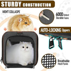 Small Dog Carrier Cage Soft Chihuahua / Softshell Big Cat Carrier Maine Coon / Pet Taxi Carrying Bag over 25lbs / Top Loader Travel Kennel Brown