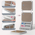 Cat Scratching Board Cat Scratching Post,2-in1 L Shaped Cats Cardboard Scratcher with Box, Kitten Scratcher Ball Wall Scratchers Pad for Indoor Cats Grey