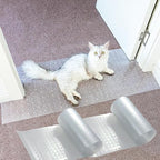 Cat Scratch Carpet Protector Mat - 3 Pack Clear Plastic Floor Protector for Pets - 3.6FT Universal Anti-Scratch Door Mat Under Furniture & Doorways, Non-Slip PVC Runner for Dogs/Cats
