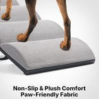 Veehoo Dog Ramp for Bed Couch Height Adjustable from 12" to 20", Foldable Stairs for Dogs to Get on Bed 17" Extra Wide, Portable Pet Doggie Steps Indoor with Non Slip Pad, Support up to 150 lbs