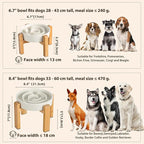 Elevated Slow Feeder Dog Bowl - Ceramic Maze Food Dish with Bamboo Stand - Raised Feeding Bowl for Fast Eaters - Ideal for Small and Medium Dogs - Milky White - 6.7 inch